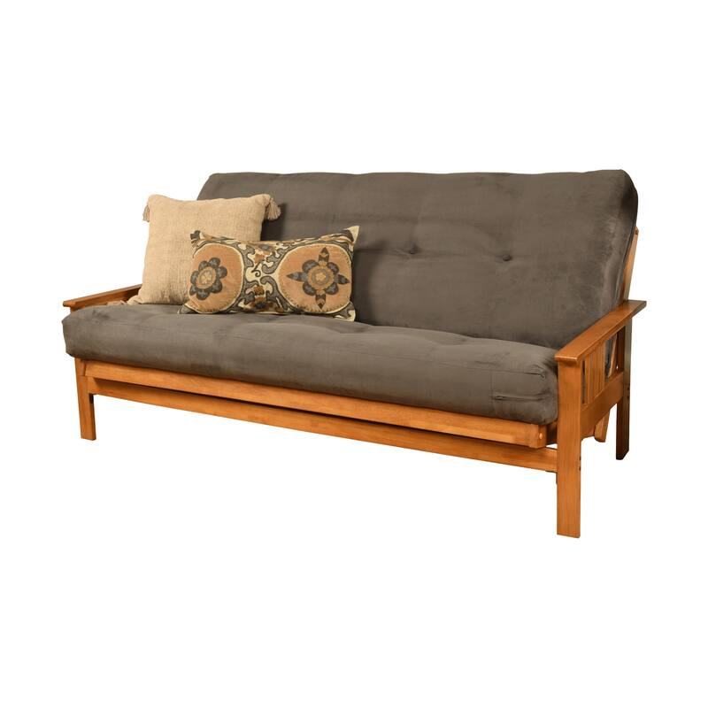 Butternut Finish Hardwood Queen-size Futon Set with Suede Mattress