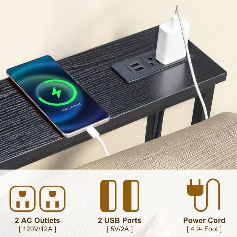 1 Piece Triamine + Iron 100 * 15 * 79cm with Power Strip Foyer Table
