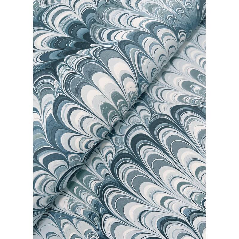 A-Street Prints Octavia Blue Marbled Ink Wallpaper