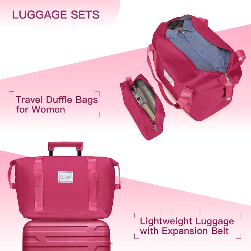 Luggage Sets 6 Pieces with Duffel Bags, Hardside Expandable Suitcases with Spinner Wheels TSA Lock