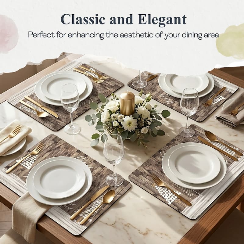 Pimpernel Rustic Placemats Cork Backed Boards Table Mats Snow Tree Heat Resistant - 15.7" L x 11.7" W