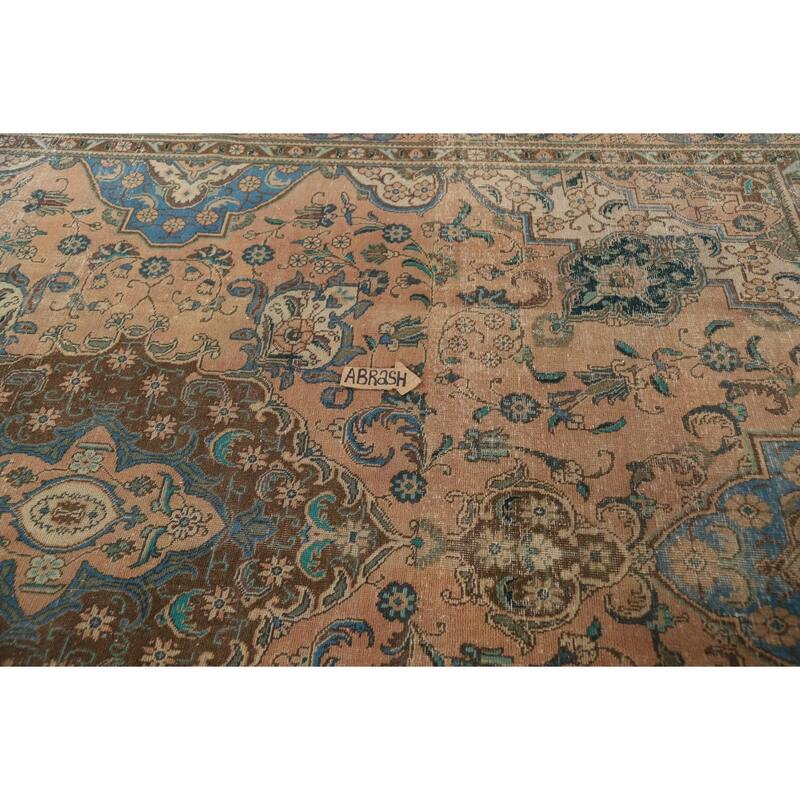 Floral Tabriz Persian Area Rug Hand-Knotted Wool Carpet - 9'6" x 12'8"