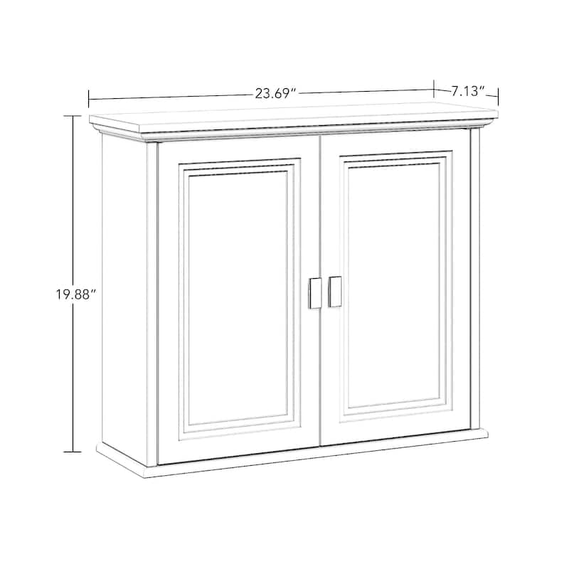 Geneva Two-Door Wall Cabinet with Layered Doors – White