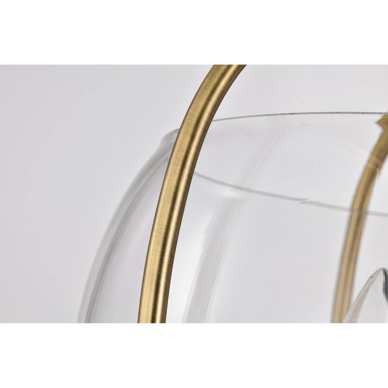Amado 3 Light Semi Flush Mount - Vintage Brass Finish - Clear Glass - Vintage Brass