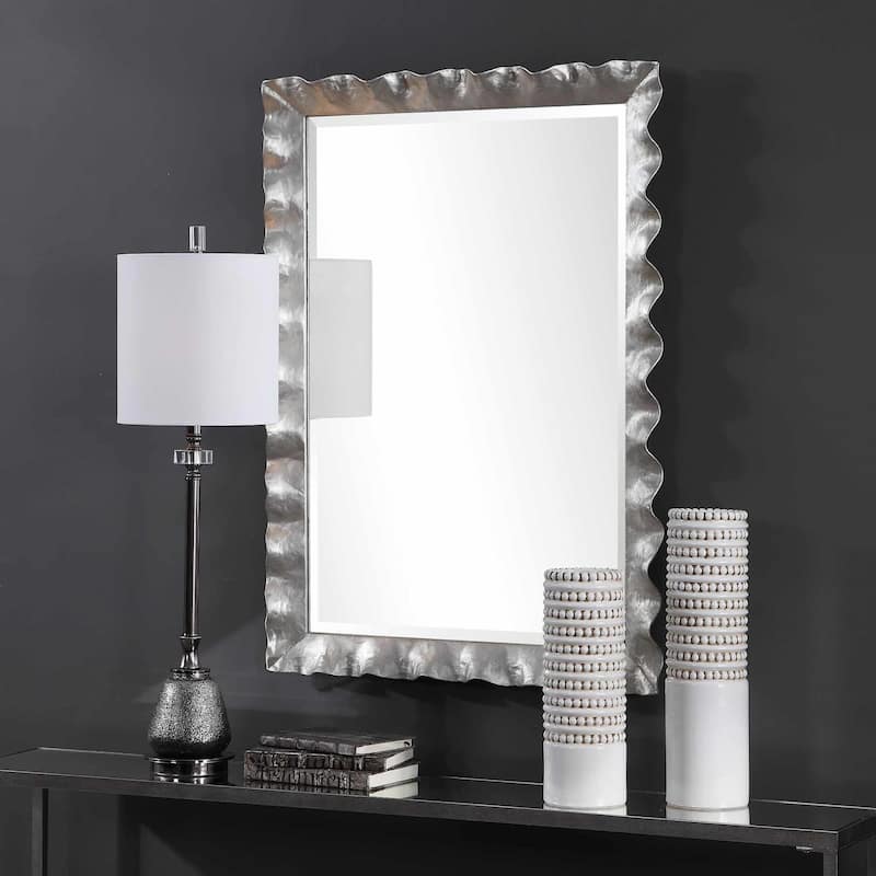 Uttermost Haya 48"W Elegant Contemporary Silver Scalloped Frame Large