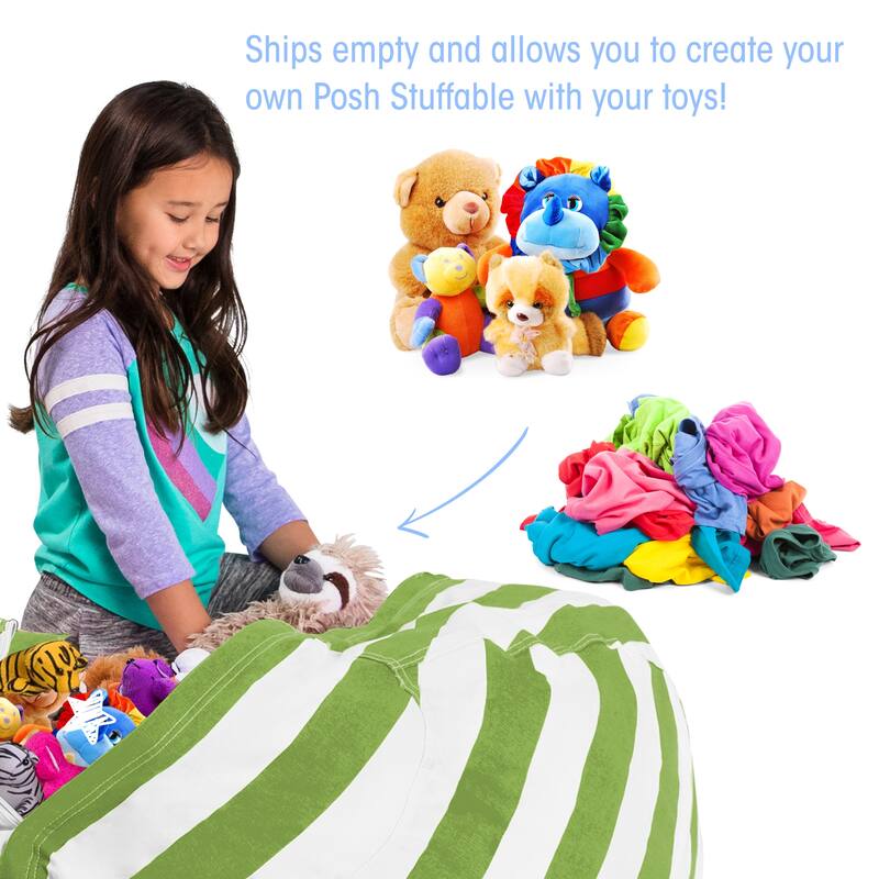 Kids' Stuffed Animal Storage Bean Bag Chair Cover or Toy Organizer