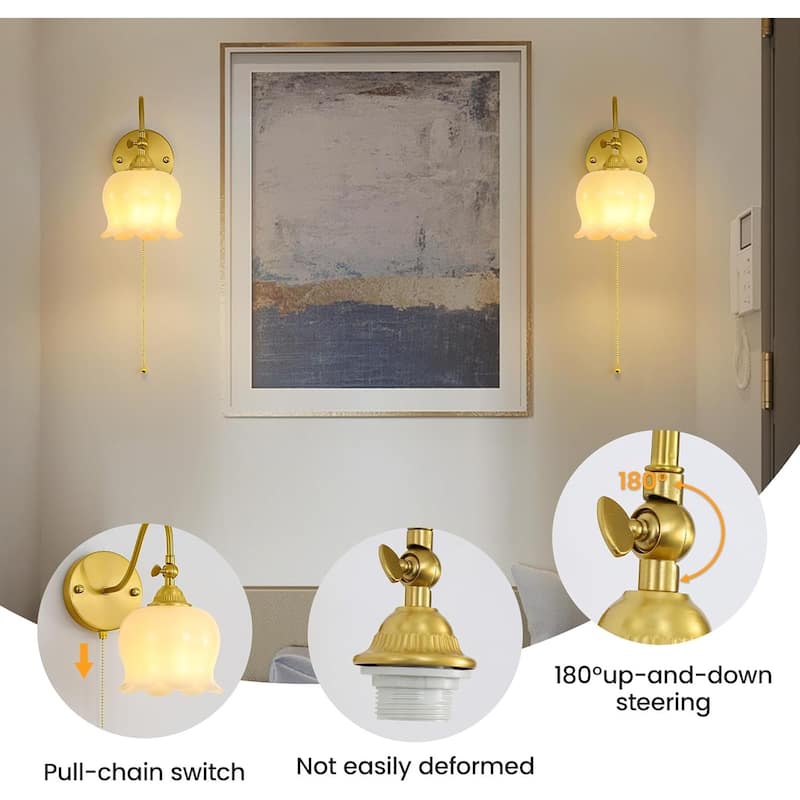 Set of two bathroom light white bedroom light resin wall light