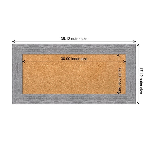 dimension image slide 5 of 10, Bark Rustic Framed Cork Bulletin Memo Board