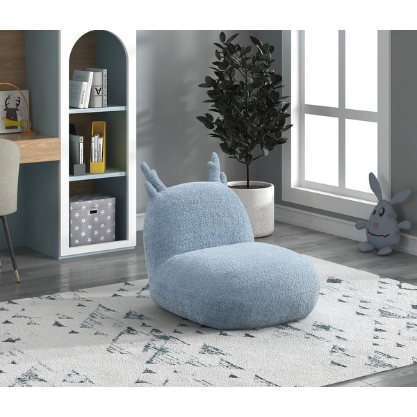 slide 2 of 11, Weston 21.5"W Chenille Deer-Shaped Kids Chair Blue