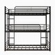 preview thumbnail 10 of 9, Twin Over Twin Over Twin Metal Bunk Bed with 2 Attached Ladders, Black