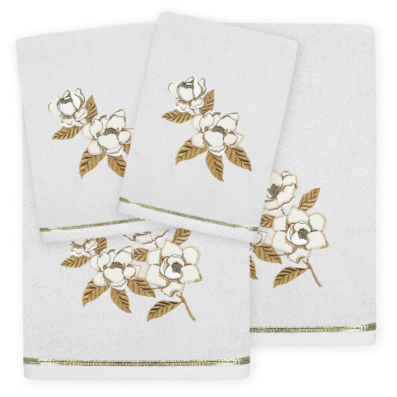 Authentic Hotel and Spa Turkish Cotton Maggie 4 PC Towel Set - Silver