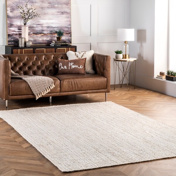 nuLOOM Braided Reversible Jute Area Rug. Opens flyout.