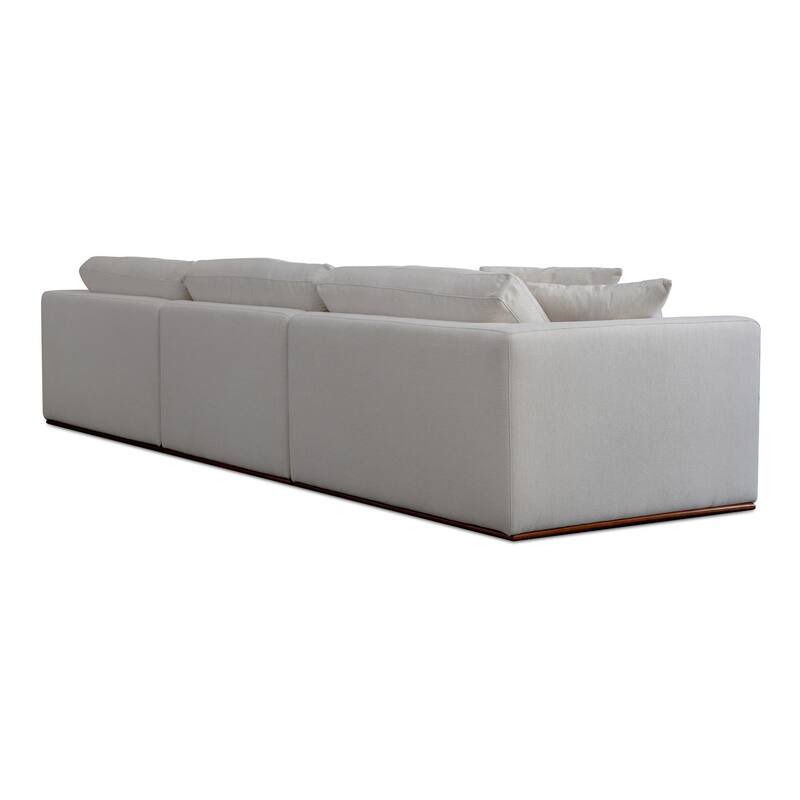 NADAAL STUDIOS Rio Modular Sofa With Rubber Wood Base - 136.2"W x41"D x23.6"H