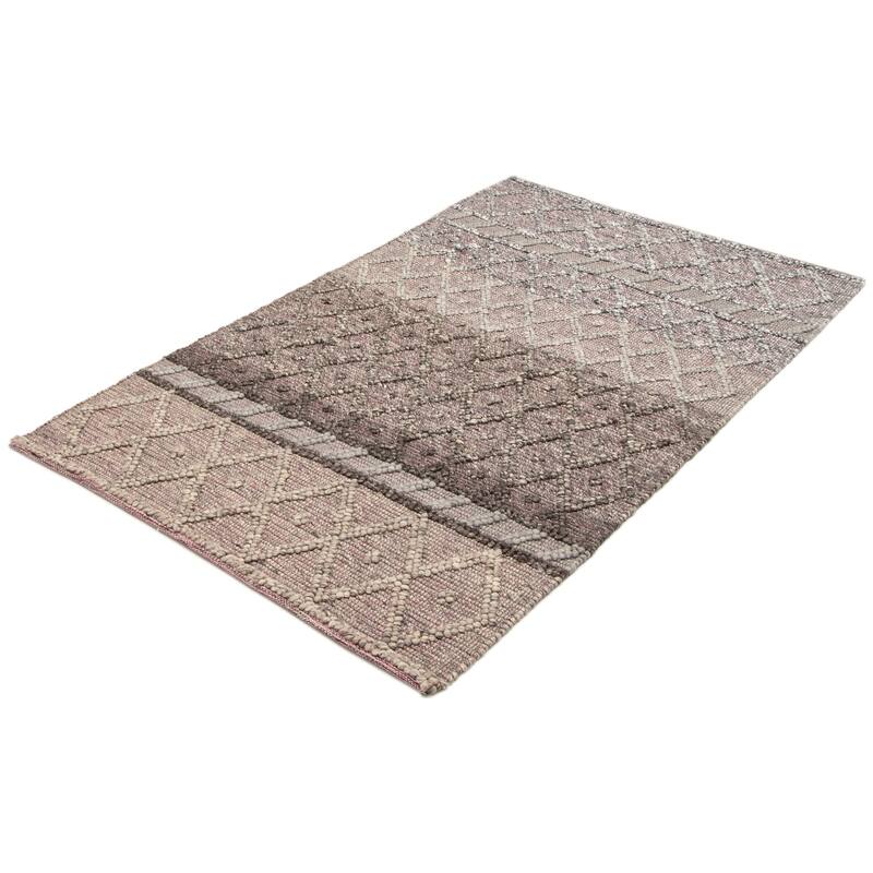 ECARPETGALLERY Braid weave Sienna Grey Wool Rug - 5'1 x 8'2