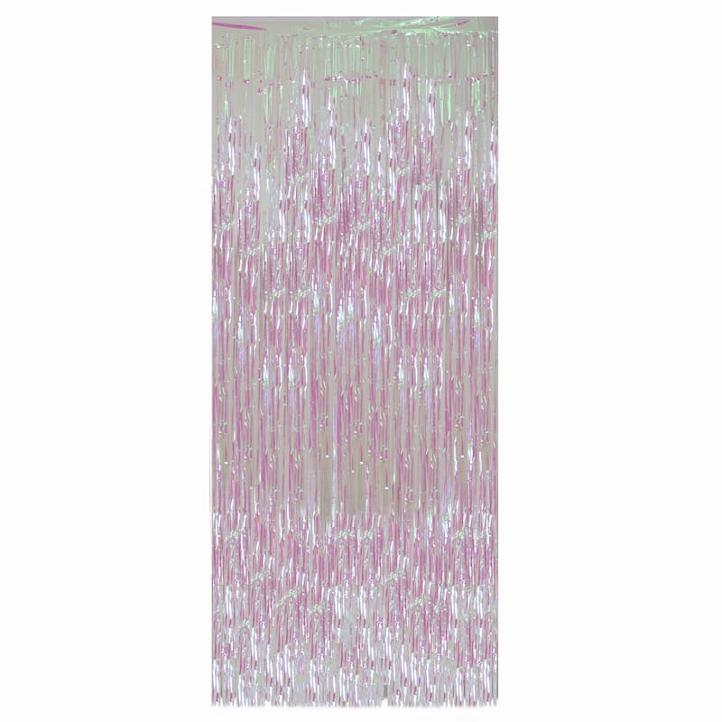 Iridescent Tinsel Christmas Window or Door Curtain 3' x 8'