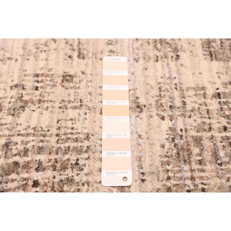 ECARPETGALLERY Hand Loomed Elysian Ivory Wool Rug - 5'3 x 7'5