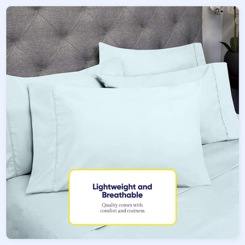Sweet Home Collection Split King 7 Piece Sheet Set, Deluxe Ultra Soft 1500 Series, Double Brushed Microfiber.