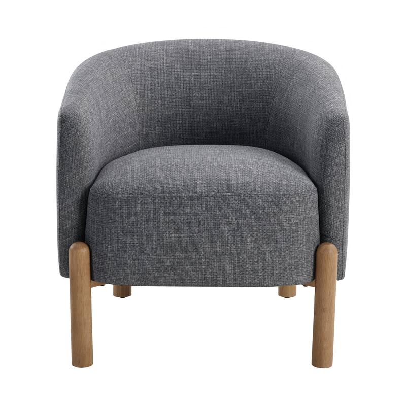 Wyatt 27.5" Textured Accent Chair - Light Brown Finish Solid Wood Legs