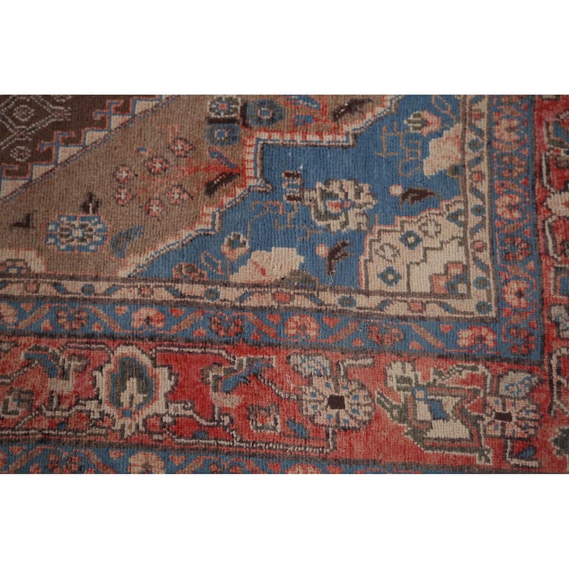 Brown Koliaei Persian Vintage Area Rug Handmade Wool Carpet - 5'0"x 10'6"