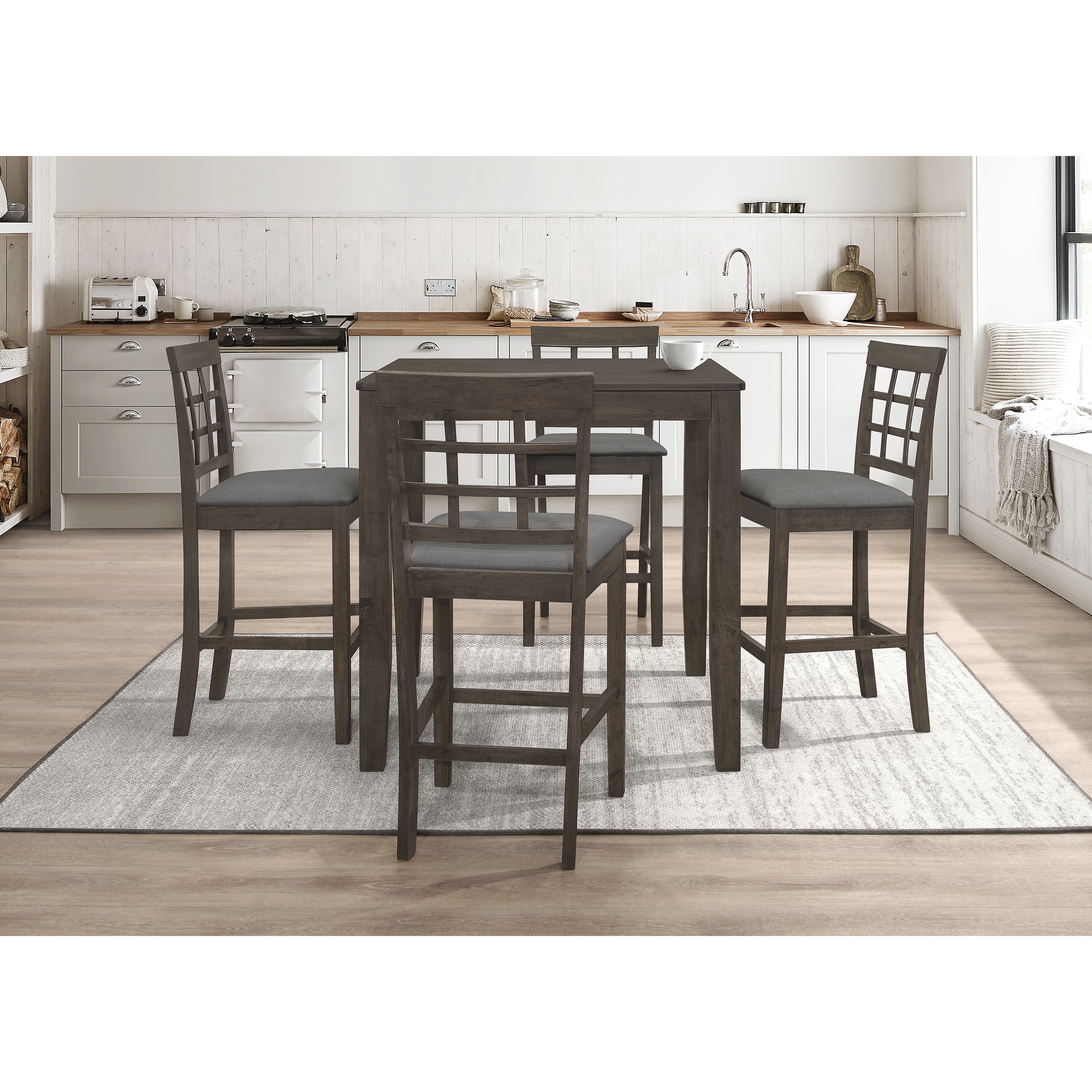 5-pieces Counter Dining Table and Chair