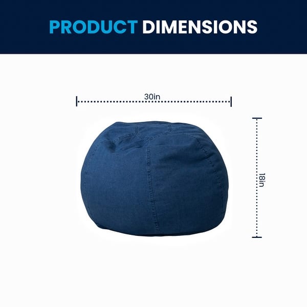 dimension image slide 4 of 22, Small Refillable Bean Bag Chair for Kids and Teens
