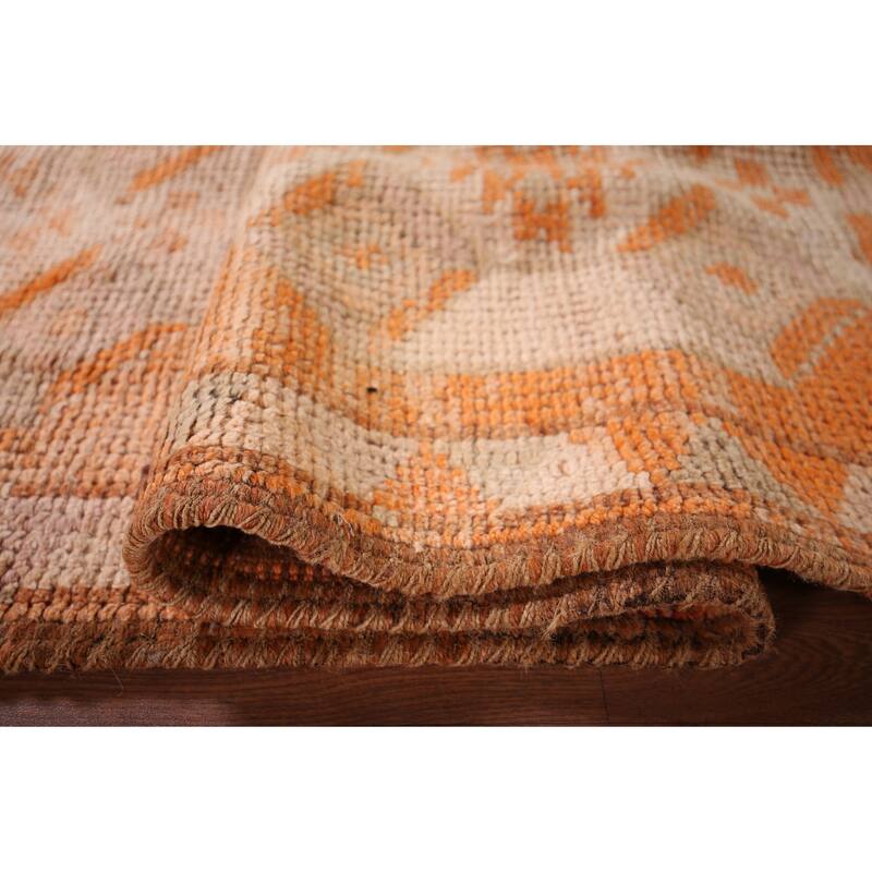 Transitional Oushak Turkish Vintage Runner Rug Handmade Wool Carpet - 2'10"x 11'2"