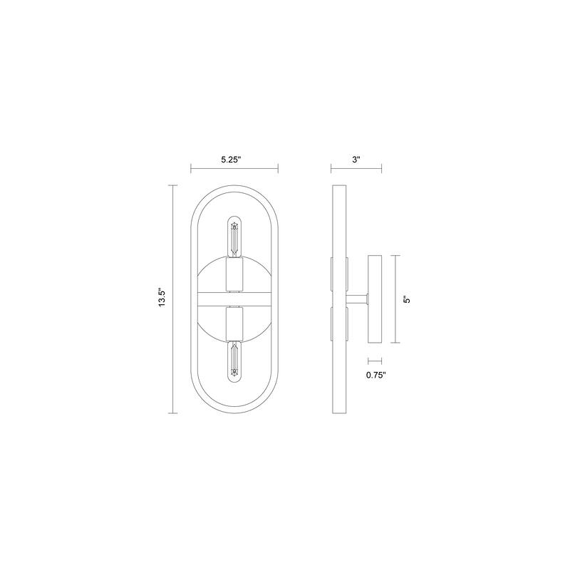 Carousel 2 Light Wall Sconce - 5.25