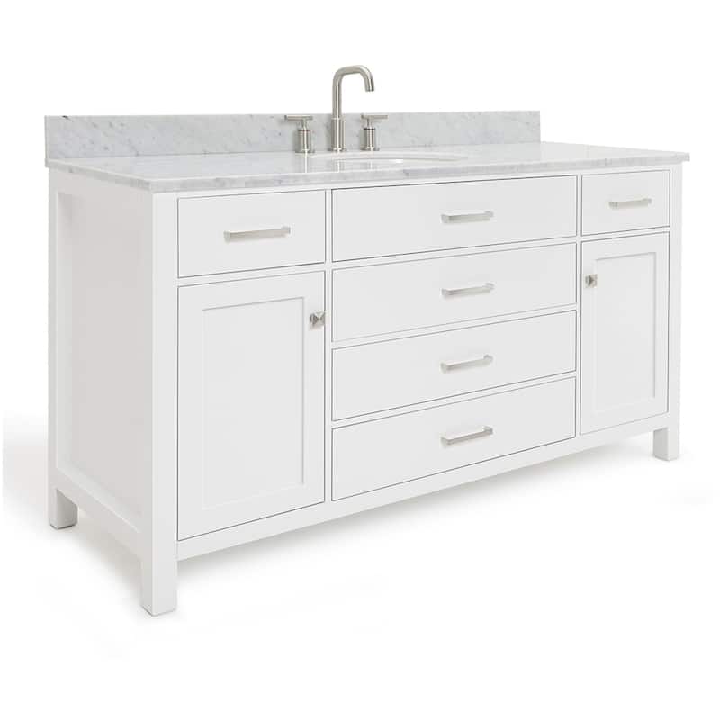 Ariel H061SCW2OVO Bristol 61" Free Standing Single Oval Basin Vanity