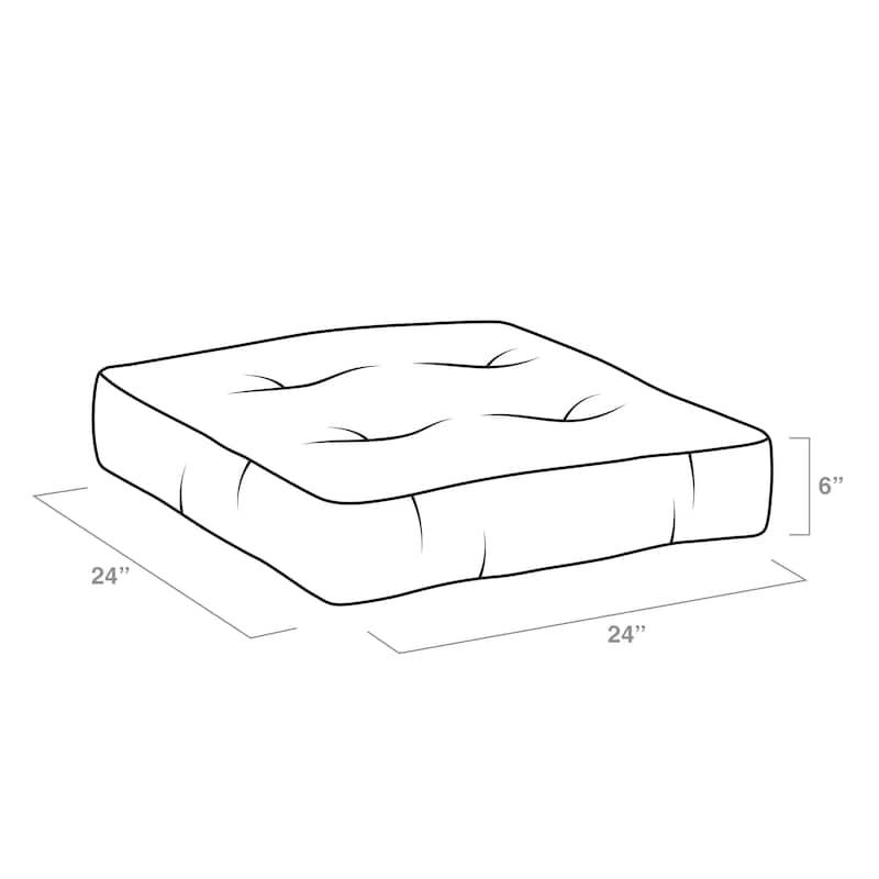 ARDEN Outdoor Plush Modern Tufted Deep Seat Cushion, 24 x 24