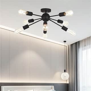 8-Light Sputnik Chandelier, Mid-Century Modern Starburst Lamp