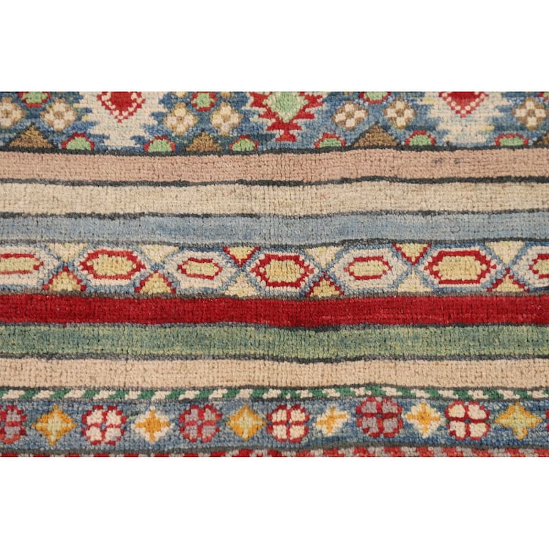 Kazak Oriental Area Rug Handmade Multi-Color Wool Carpet - 5'3" x 6'6"