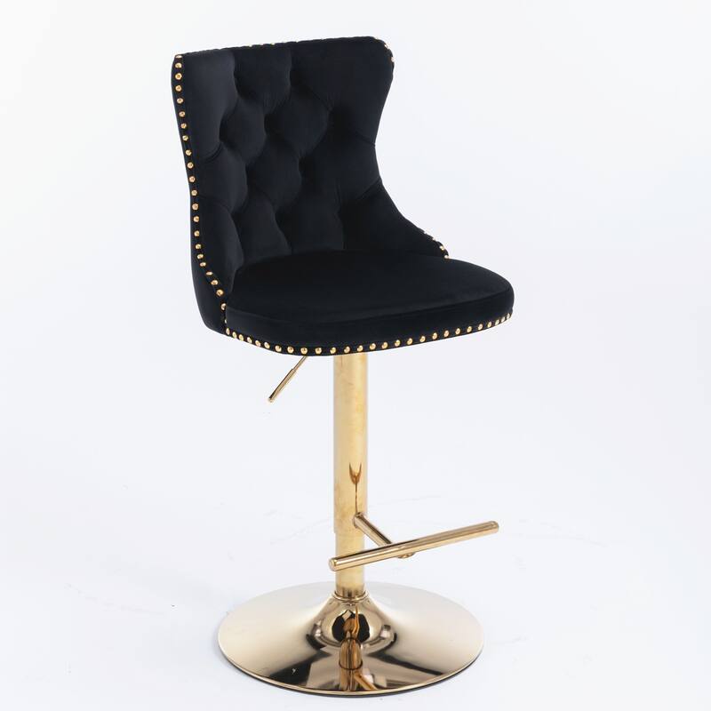 Barstools Adjusatble Seat Height,Upholstered Bar Stools with Backs Tufted for Home Pub and Kitchen Island,Set of 2