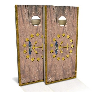 Rhode Island Flag Outdoor Cornhole Board Set