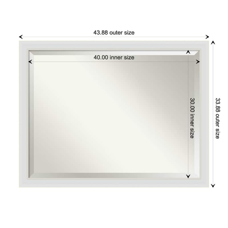 Beveled Wall Mirror - Flair Polished Nickel Frame - 44 x 34-inch - Flair Soft White Narrow