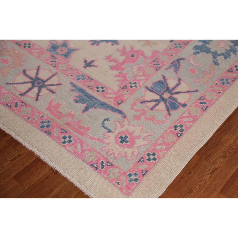 Hand Knotted Oriental 100% Wool Carpet Transitional All-Over Beige & Ivories Oushak Area Rug - 10' 6'' X 8' 4''