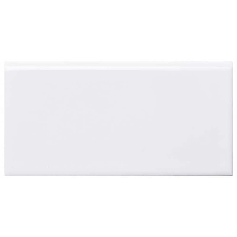 Fresno 3x6 White Polished Ceramic Bullnose Tile Trim - 3 x 6 - 1 Piece - White