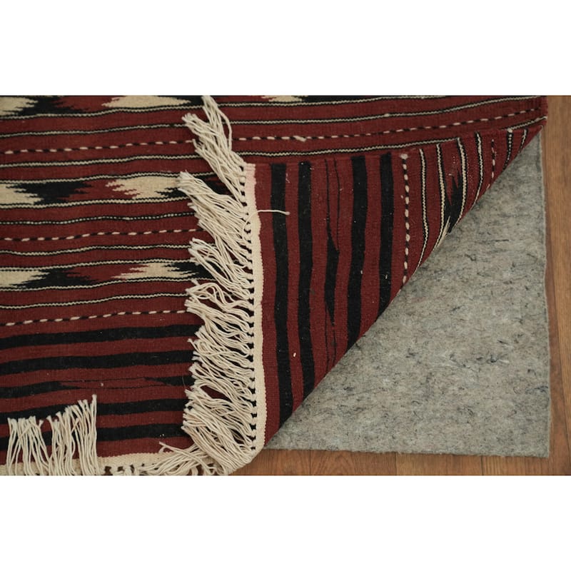 Hand Woven Oriental 100% Wool Carpet Southwestern Tribal Red Kilim Area Rug - 6' 3'' X 3' 5''