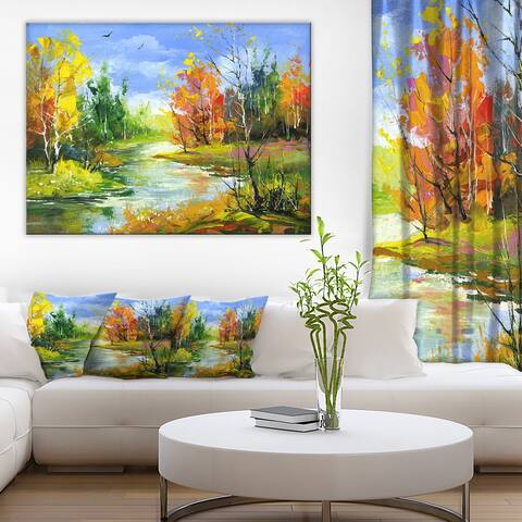 Designart - Fusion of Autumn Shades - Landscape Canvas Art Print