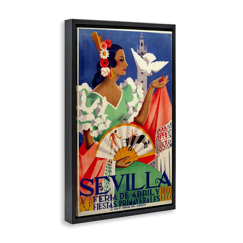 Stupell Seville Vintage Culture Framed Floater Canvas Wall Art Design By Marcus Jules
