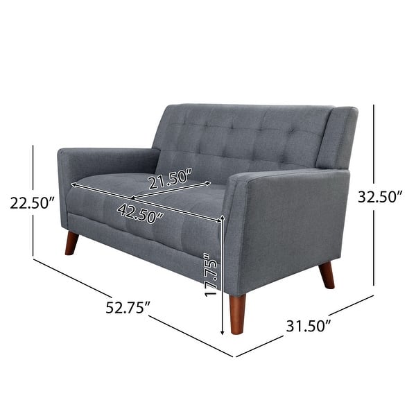 Candace Midcentury Modern Fabric Loveseat by Christopher Knight Home