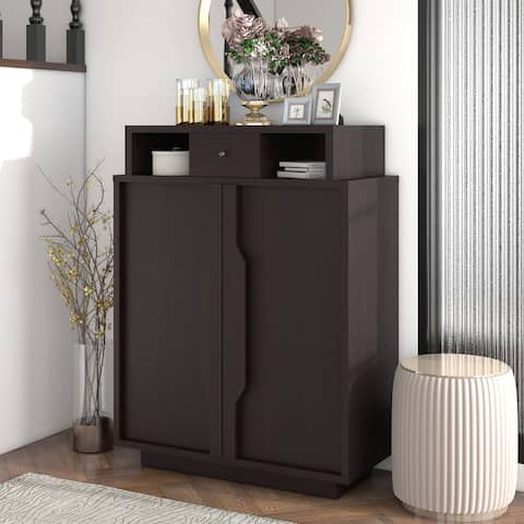 Furniture of America Icel Contemporary Espresso 5-shelf Shoe Cabinet