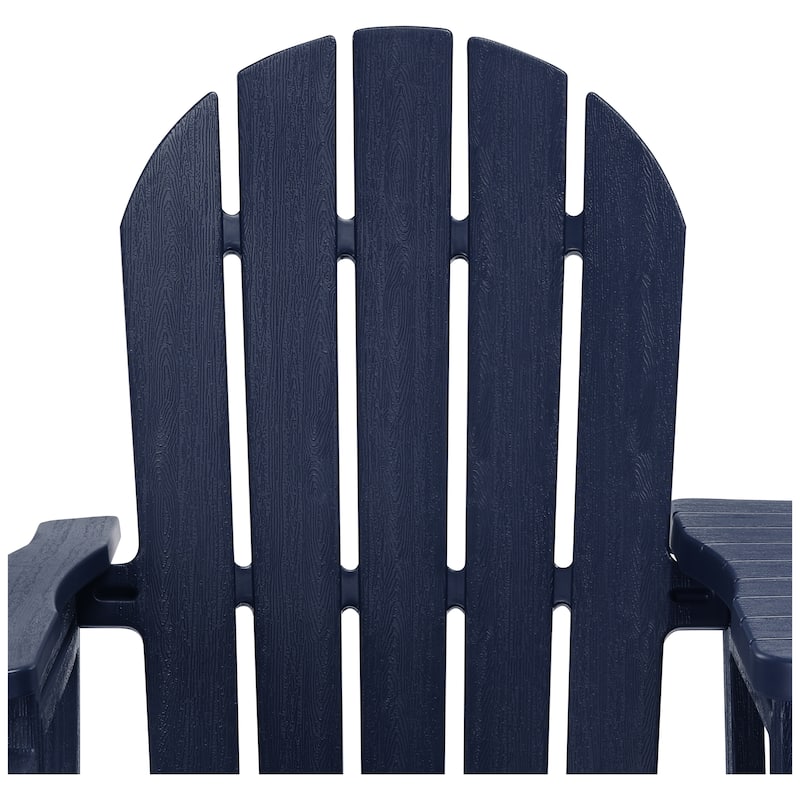 Polytrends Coastline Outdoor Poly Adirondack Chair Set with Connecting Tray & Cup Holder