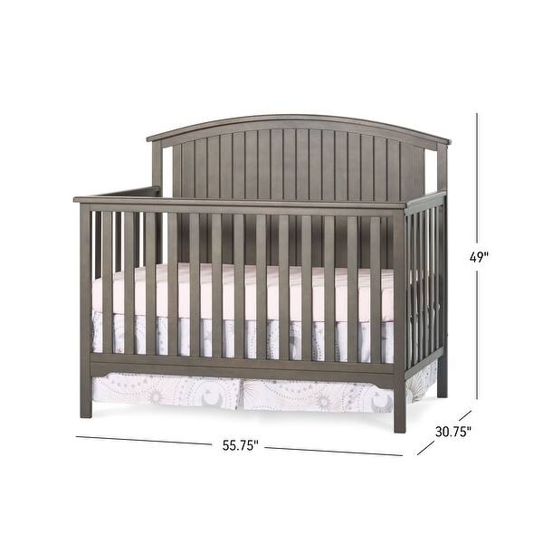 dimension image slide 2 of 3, Forever Eclectic Cottage Curve Top 4 in 1 Convertible Crib