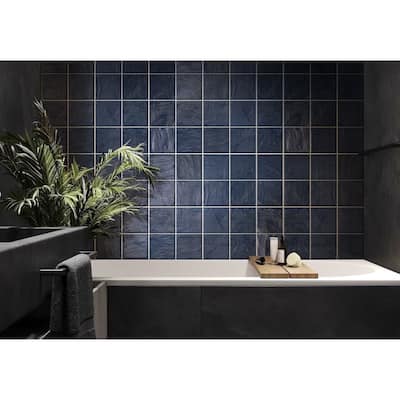 Apollo tile 5" x 5" Chateau Glossy Dark Blue Ceramic Tile (10.76 sq ft/case) - 57 Pack