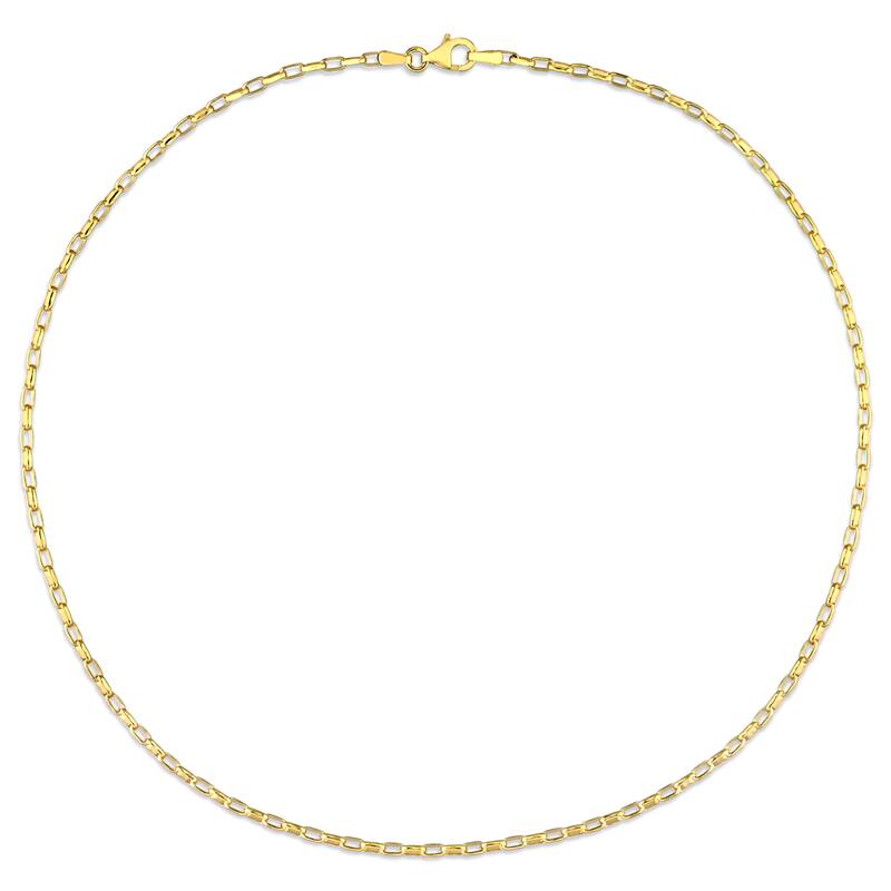 Miadora 18kt Yellow Gold Plated Sterling Silver Fancy Rectangular Rolo Chain Necklace