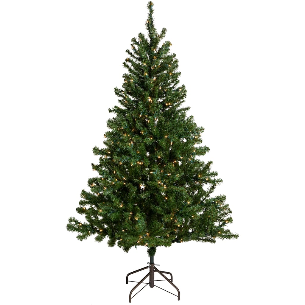6' Pre-Lit Medium Balsam Pine Artificial Christmas Tree, Clear Lights - 6 Foot