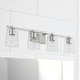preview thumbnail 11 of 14, 4-light 32.75-inch Bath/ Vanity Fixture w/ Clear Honeycomb Glass