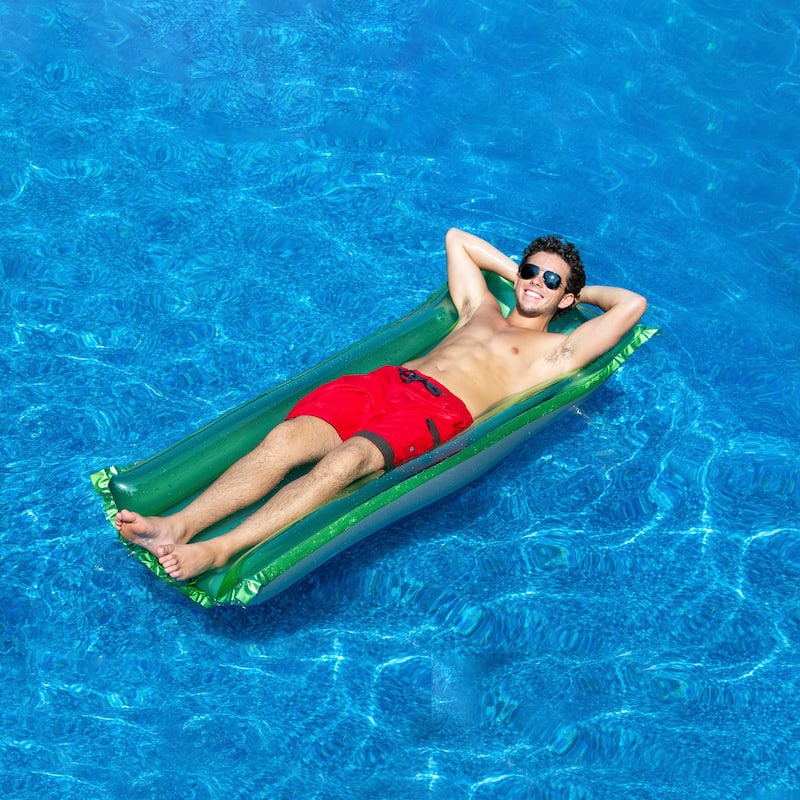 72" Inflatable Green Reflective Sun tanner Pool Float