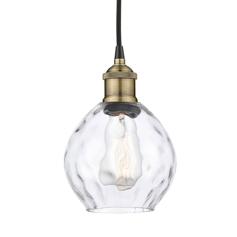 Innovations Lighting 616-1P-9-6 Waverly Pendant Waverly 6" Wide Mini - Black Antique Brass / Clear