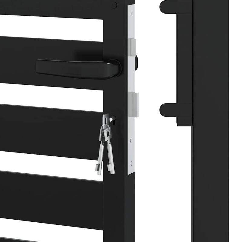 vidaXL Patio Gate Lockable Black 39.4x47.2" Aluminium